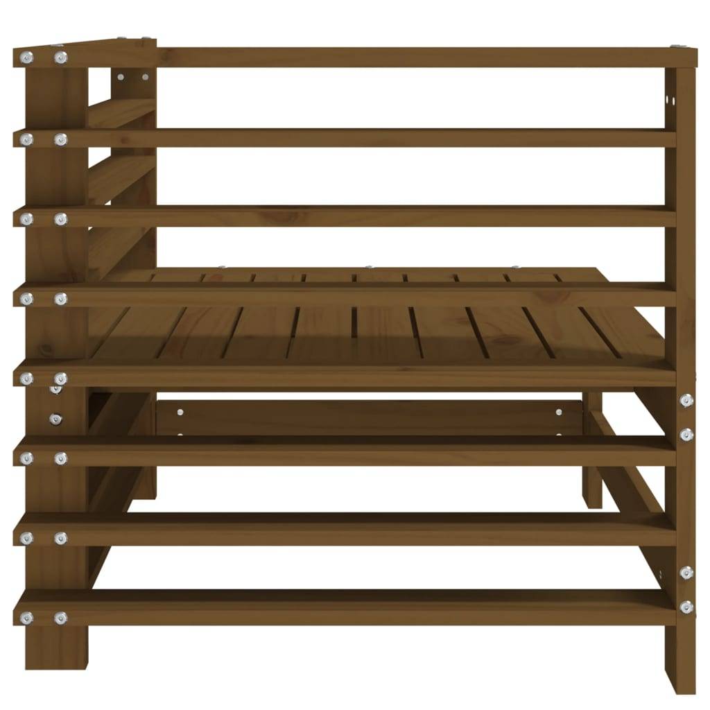 Ensemble de 2 Canapés d'angle en pin solide au style rustique pour un coin détente chaleureux sur la terrasse Marron Miel – ComfortXL Outdoor Living - Image 5
