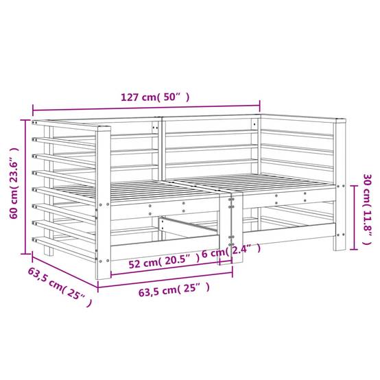 Ensemble de 2 Canapés d'angle en pin solide au style rustique pour un coin détente chaleureux sur la terrasse Marron Miel – ComfortXL Outdoor Living - Image 8