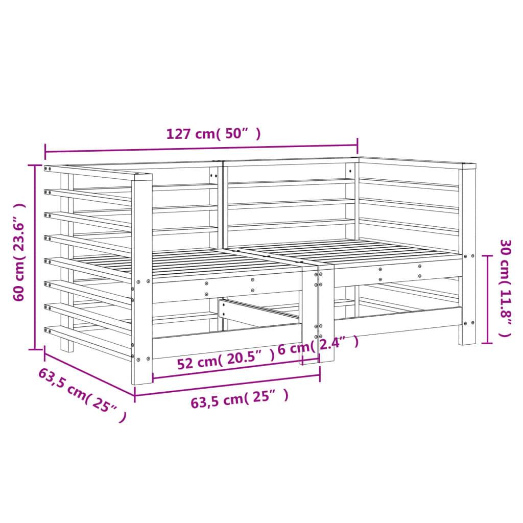 Ensemble de 2 Canapés d'angle en pin solide au style rustique pour un coin détente chaleureux sur la terrasse Marron Miel – ComfortXL Outdoor Living - Image 8