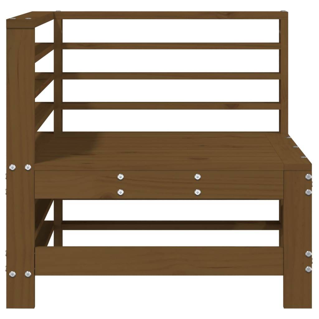 Ensemble de 2 Canapés d'angle en pin solide au style rustique pour un coin détente chaleureux sur la terrasse Marron Miel – ComfortXL Outdoor Living - Image 4