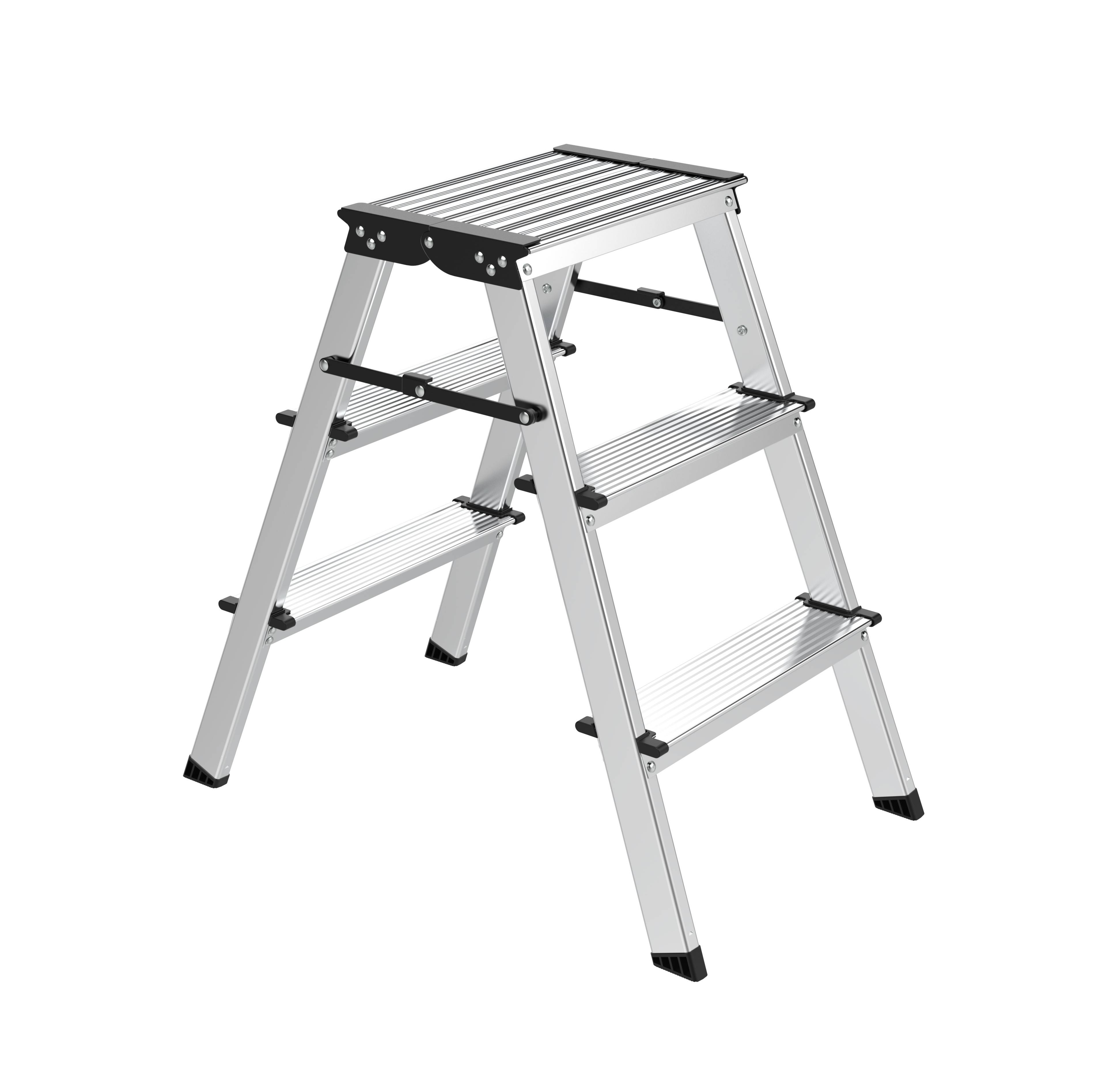 Escabeau aluminium léger avec marches et pieds antidérapants - ESCALO - Image 1