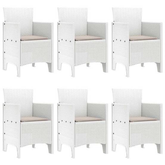 7 pcs Salon De Jardin - Mobilier D'extérieur Blanc Rattan Polt - Image 4