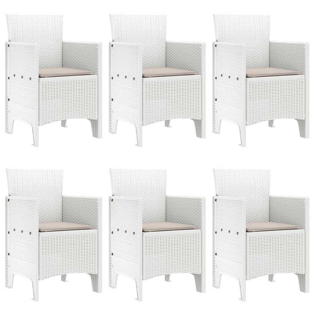 7 pcs Salon De Jardin - Mobilier D'extérieur Blanc Rattan Polt - Image 4