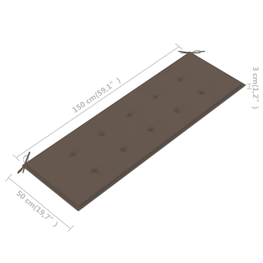 Helloshop26 - Banc de jardin meuble de patio d'extérieur terrasse avec coussin 157 cm bois d'acacia massif - Imagen 8