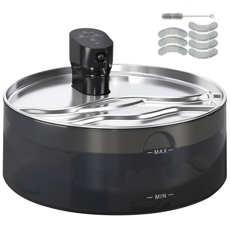 Fontaine eau Chat Inox 7L Sans fil Silencieuse Capteur Noir - ComfortXL Pet Living - Image 7