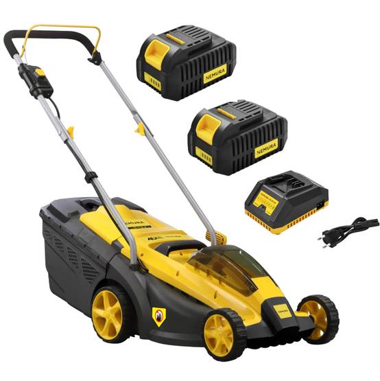 Tondeuse à batterie NEMURA 40V + 2 Batteries 4Ah + Chargeur rapide - Coupe de 37cm - Mulching + Ramassage - Image 1