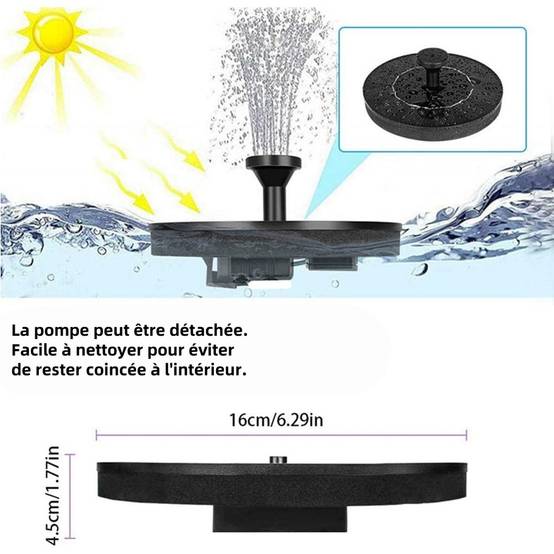Abreuvoir fontaine solaire pour oiseaux extérieure - Lytech - Image 5