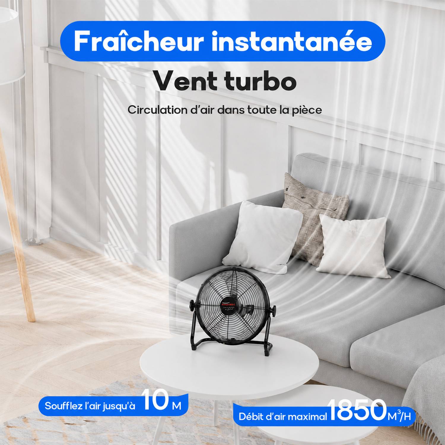 Ventilateur de Table Solaire Silencieux - 3 Vitesses - Recharge USB et Solaire - Autonomie 12h - Compact Portable - Groupe DDC - Image 2