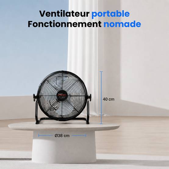 Ventilateur de Table Solaire Silencieux - 3 Vitesses - Recharge USB et Solaire - Autonomie 12h - Compact Portable - Groupe DDC - Image 7