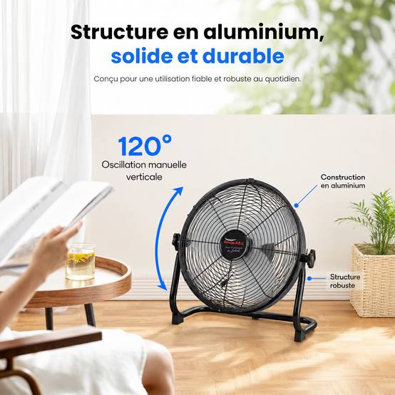 Ventilateur de Table Solaire Silencieux - 3 Vitesses - Recharge USB et Solaire - Autonomie 12h - Compact Portable - Groupe DDC - Image 4