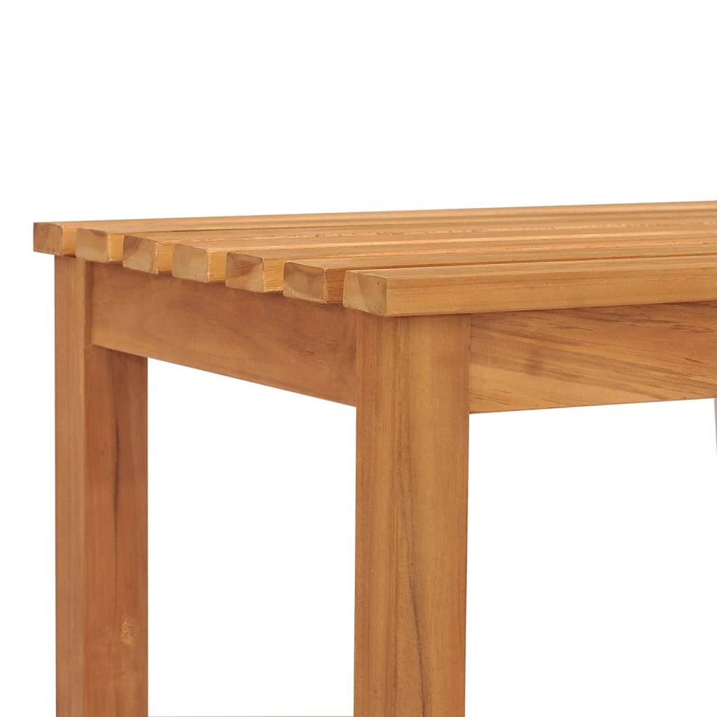 Helloshop26 - Banc de jardin meuble de patio d'extérieur terrasse 114 x 40 x 45 cm bois de teck solide - Imagen 4