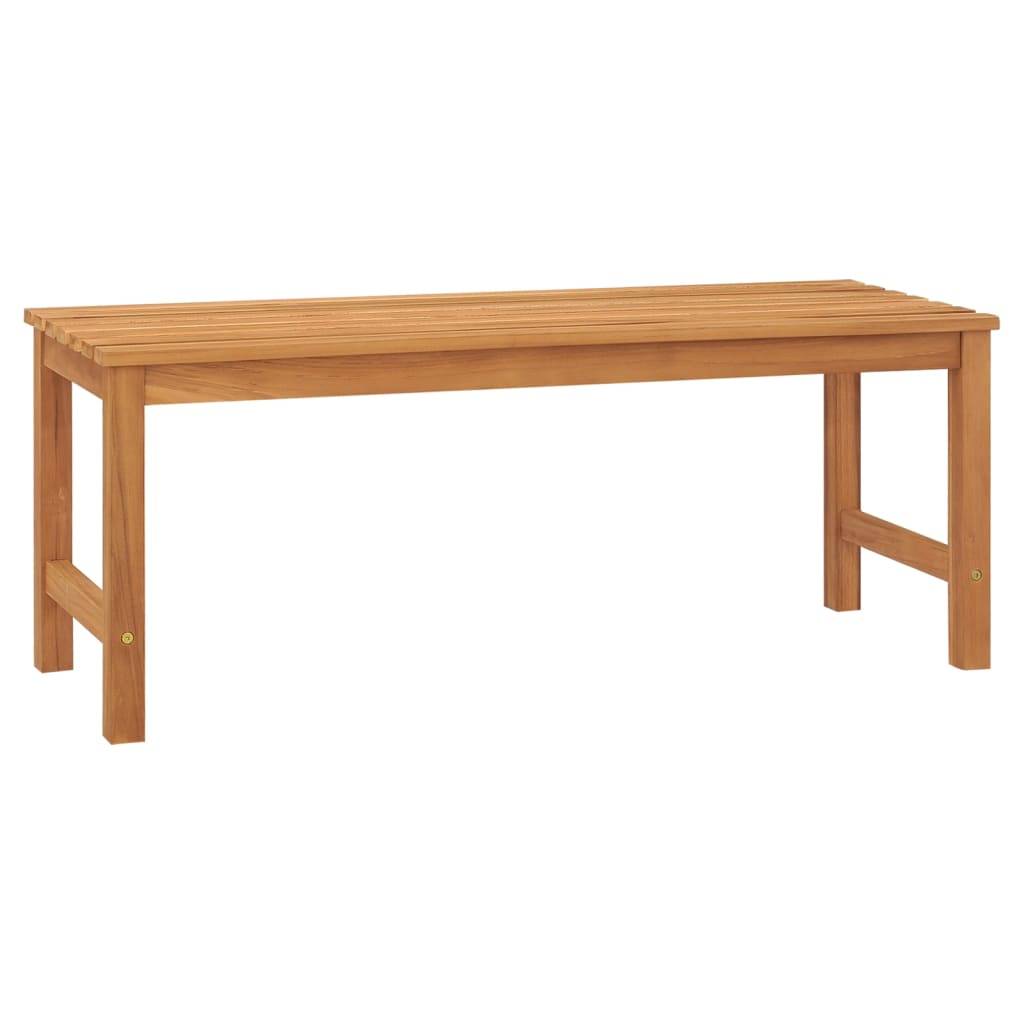 Helloshop26 - Banc de jardin meuble de patio d'extérieur terrasse 114 x 40 x 45 cm bois de teck solide - Imagen 1