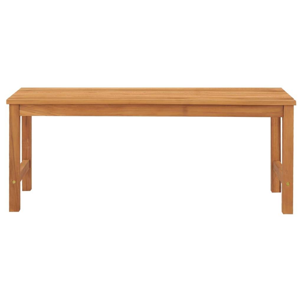 Helloshop26 - Banc de jardin meuble de patio d'extérieur terrasse 114 x 40 x 45 cm bois de teck solide - Imagen 2
