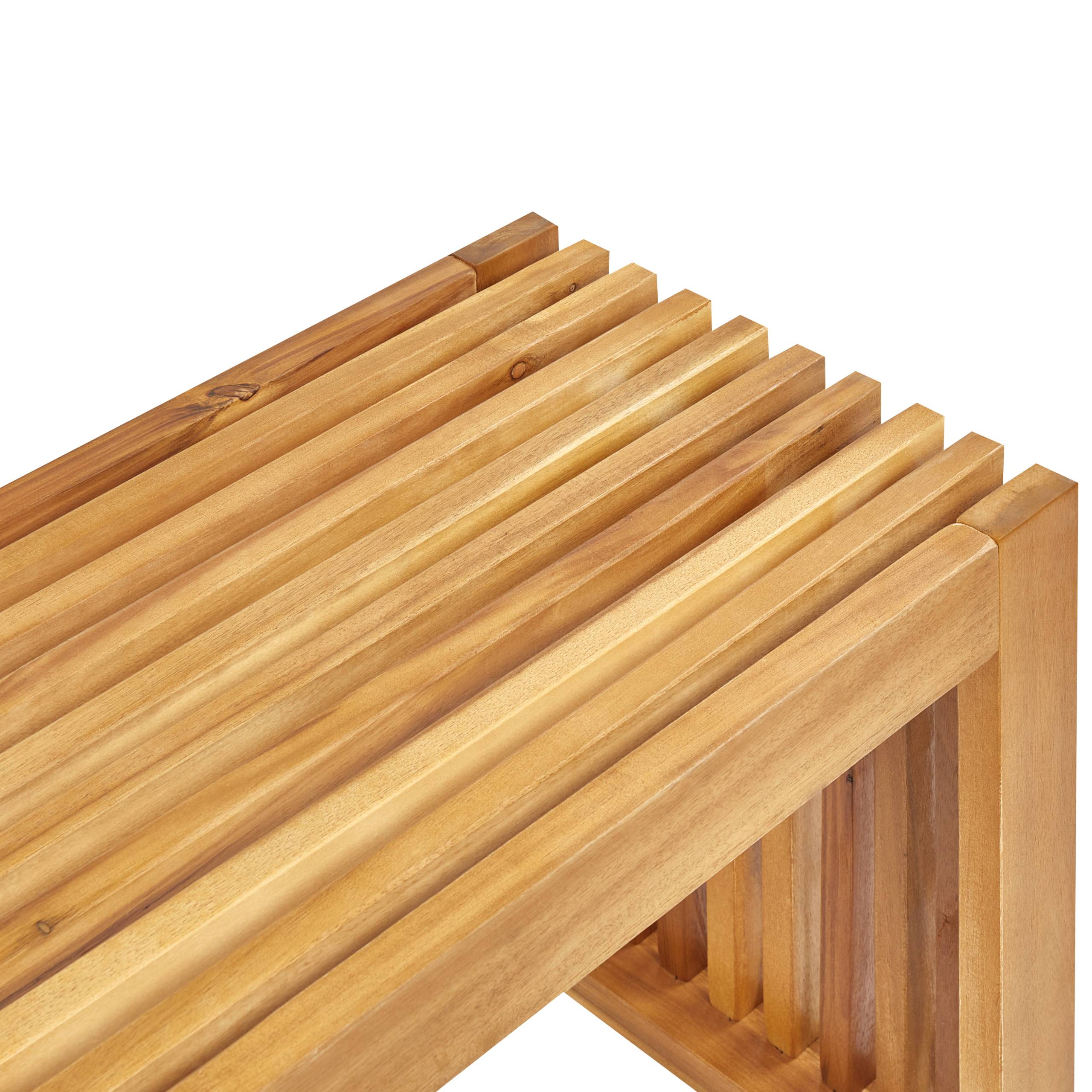 Beliani - Set de salle à manger, 4 Personnes Acacia Marron BELLANO - 120x70x70- Beliani - Imagen 8