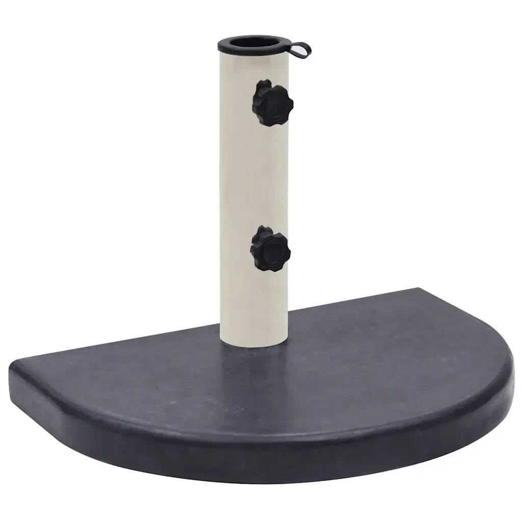 Helloshop26 - Socle de parasol demi-rond robuste 40 x 28 x 4 cm pour extérieur élégant en granite noir - Image 1