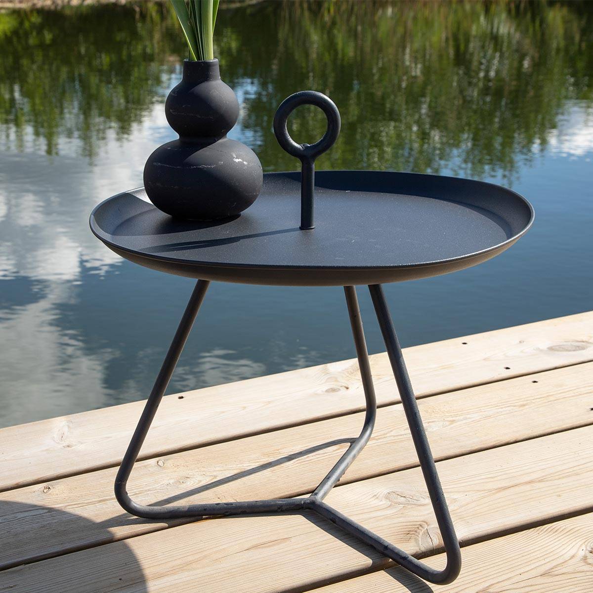 Table d'Appoint de Jardin "Pamplona" 40cm Noir - Imagen 4