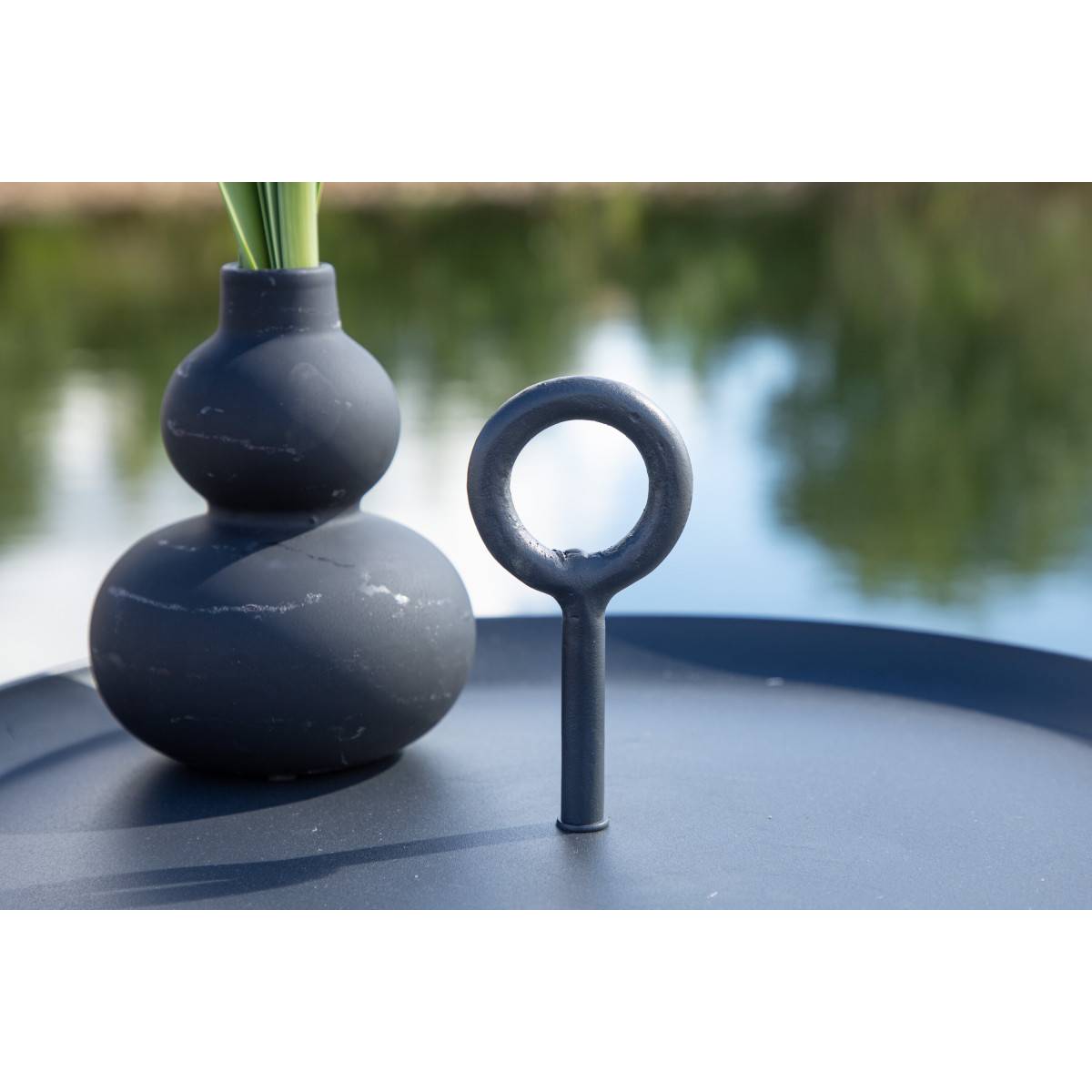 Table d'Appoint de Jardin "Pamplona" 40cm Noir - Imagen 7