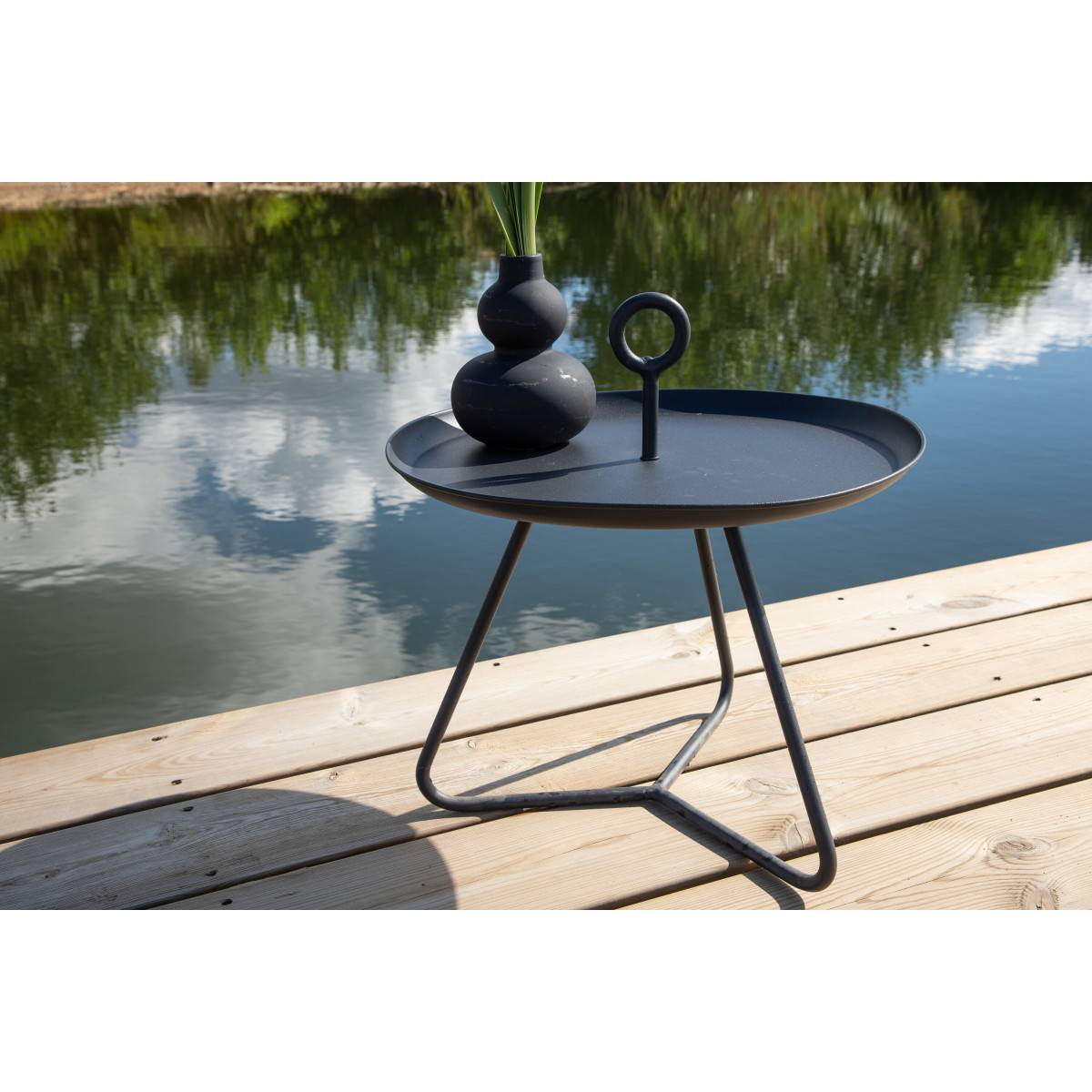 Table d'Appoint de Jardin "Pamplona" 40cm Noir - Imagen 6