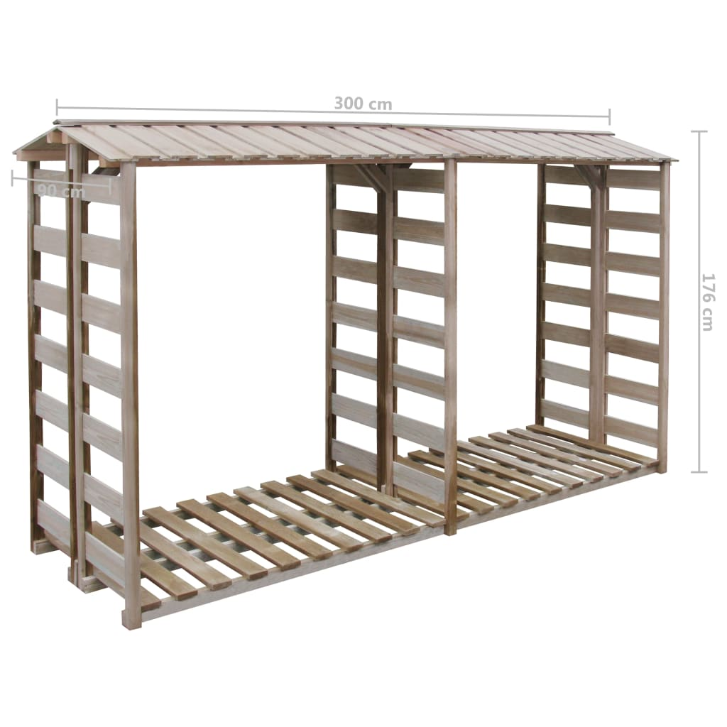 Vidaxl - Abri de stockage du bois de chauffage 300x90x176cm Pin imprégné - vidaXL - Imagen 3