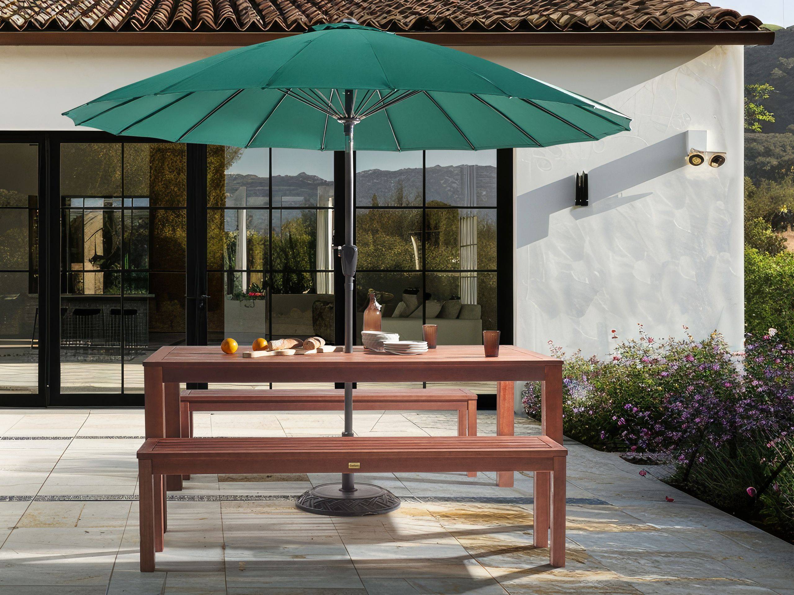 Beliani - Set de salle à manger, 6 Personnes Bois d'eucalyptus Marron foncé TUSCANIA - Beliani - Imagen 1