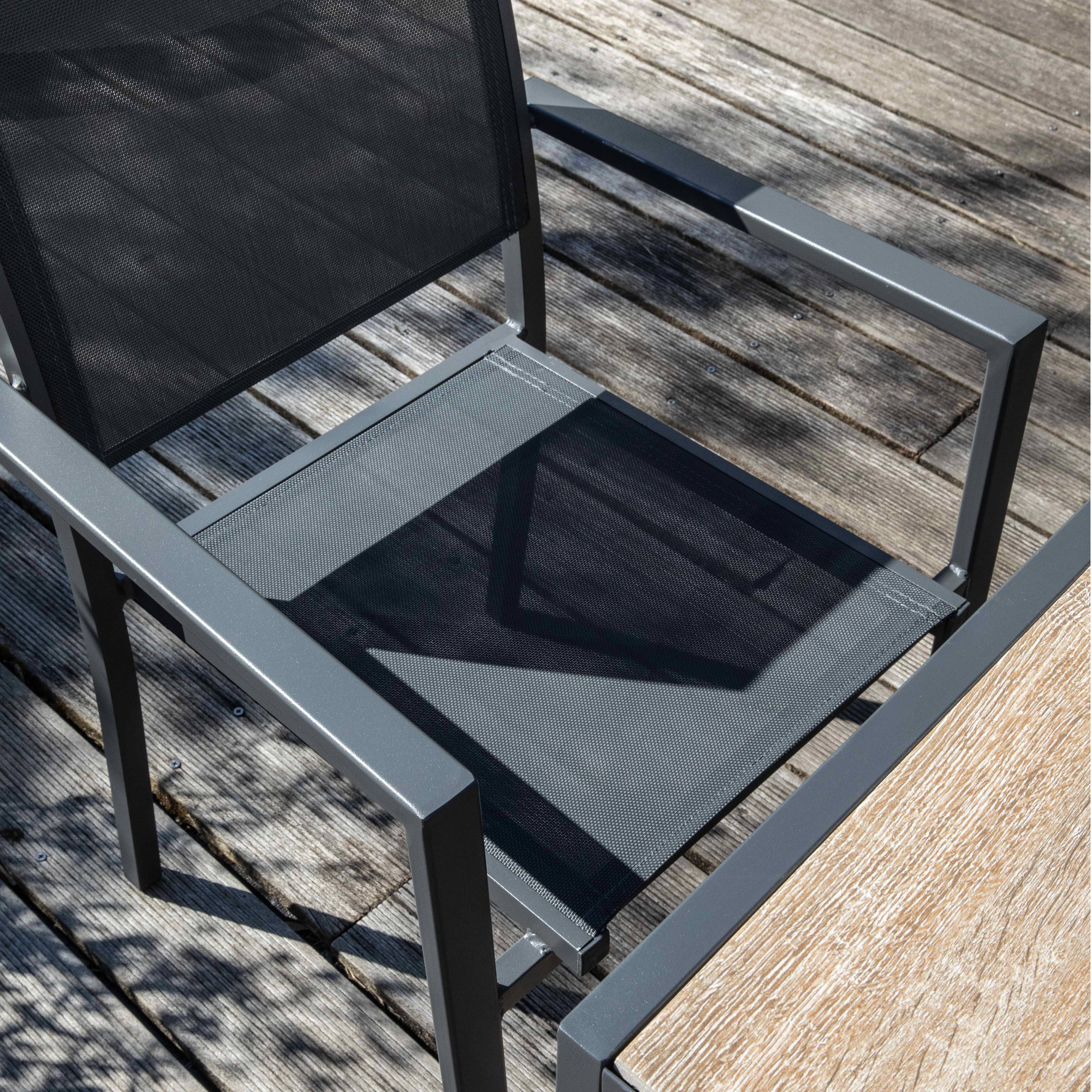 Oviala - Ensemble table de jardin et 6 chaises en aluminium et céramique bois Tivoli - Oviala - Imagen 6