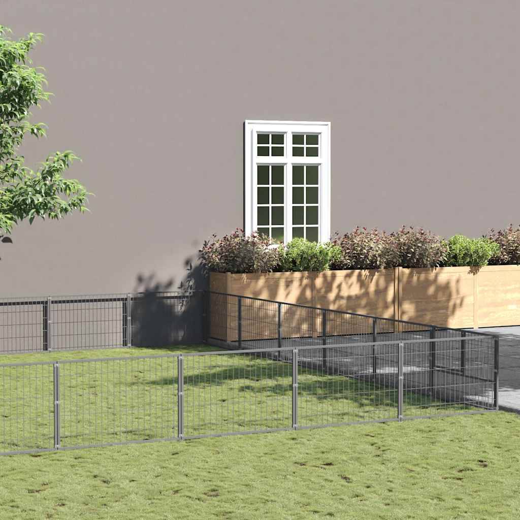 Vidaxl - Chenil Argenté 54 m² Acier vidaXL 3082177 - Imagen 1