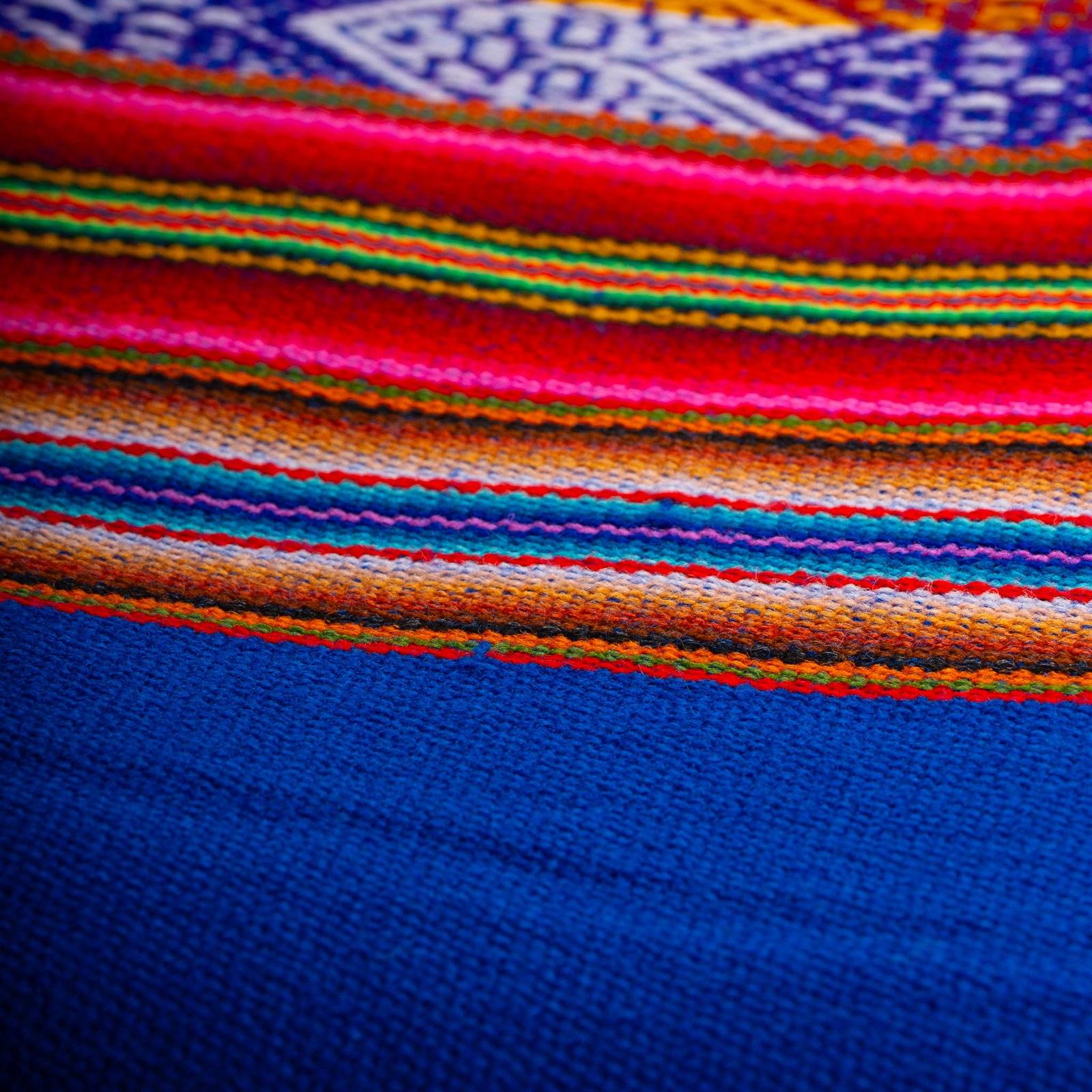 Jeté de lit Péruvien - Fait main - Bleu - Image 2