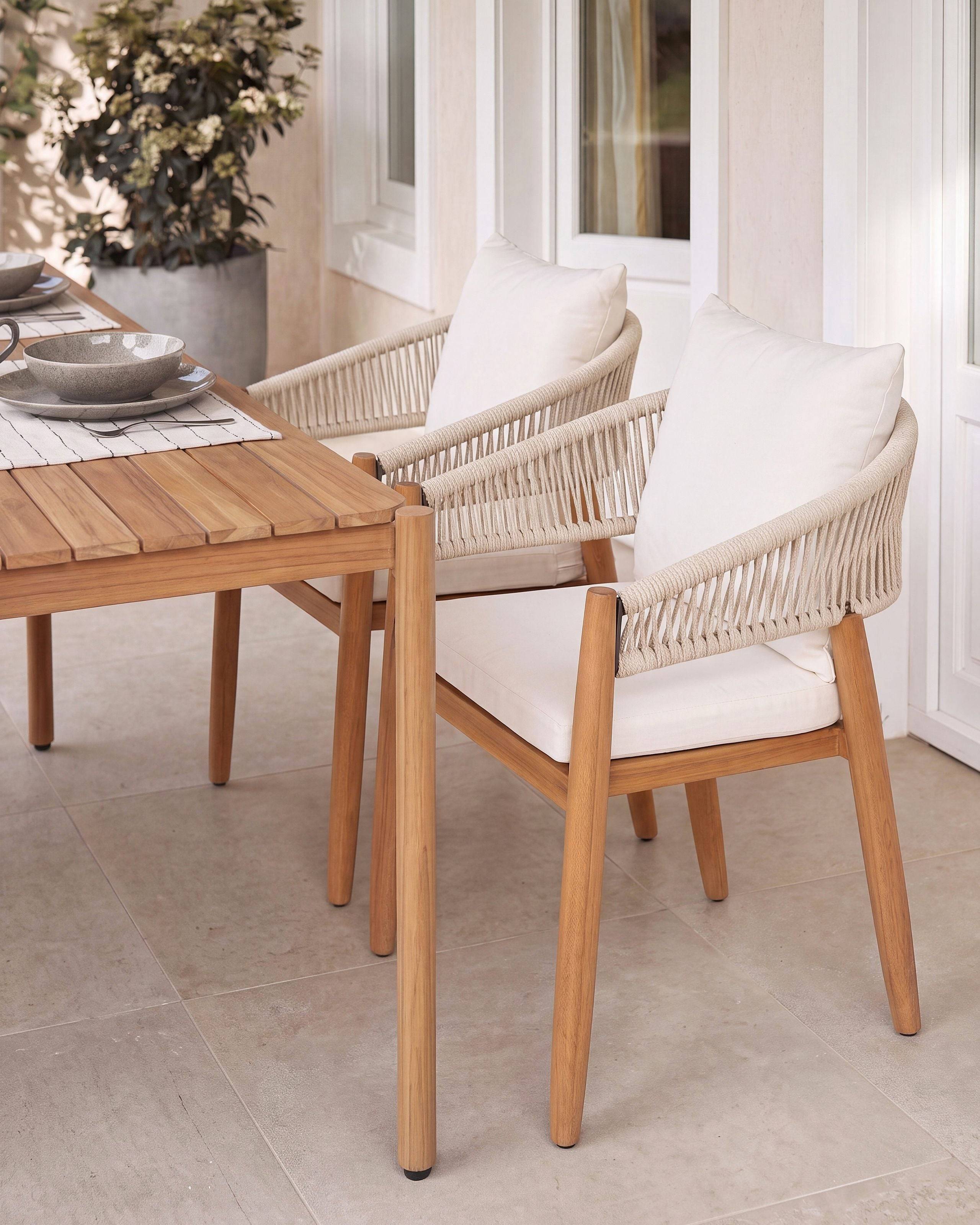 Beliani - Chaise de salle à manger Acacia Blanc MARZAMEMI - 59x53x87- Beliani