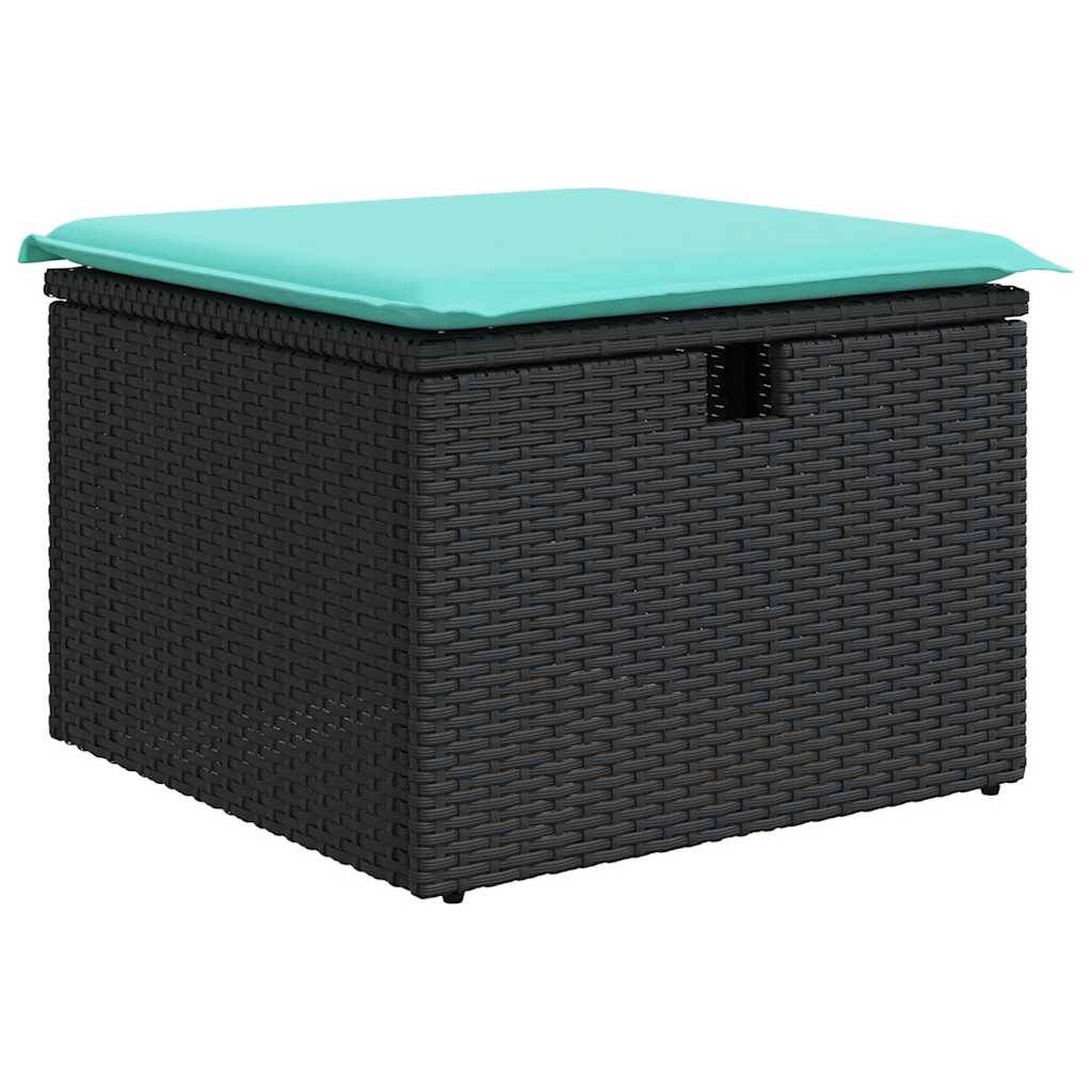 ComfortXL - Petit Salon de Jardin 4 pcs Résine Tressée Rangement Astucieux Coussins Épais Table Appoint Intégrée Noir – ComfortXL Outdoor Living - Image 5