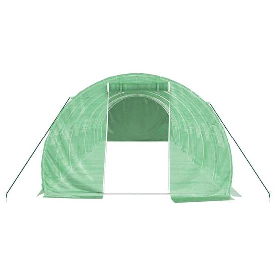 Serre de jardin 24m² - Serre de culture avec cadre en acier vert 8x3x2 m MAISON CHIC - Image 4