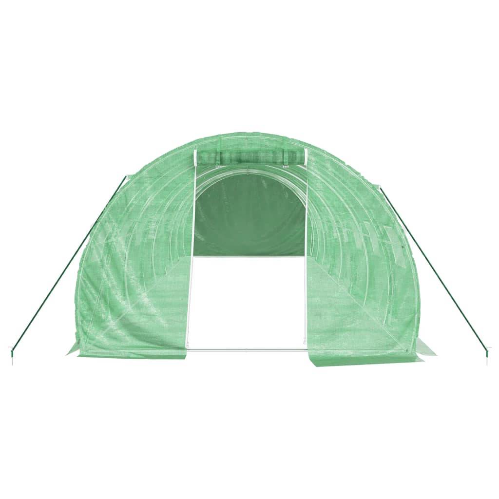 Serre de jardin 24m² - Serre de culture avec cadre en acier vert 8x3x2 m MAISON CHIC - Image 4