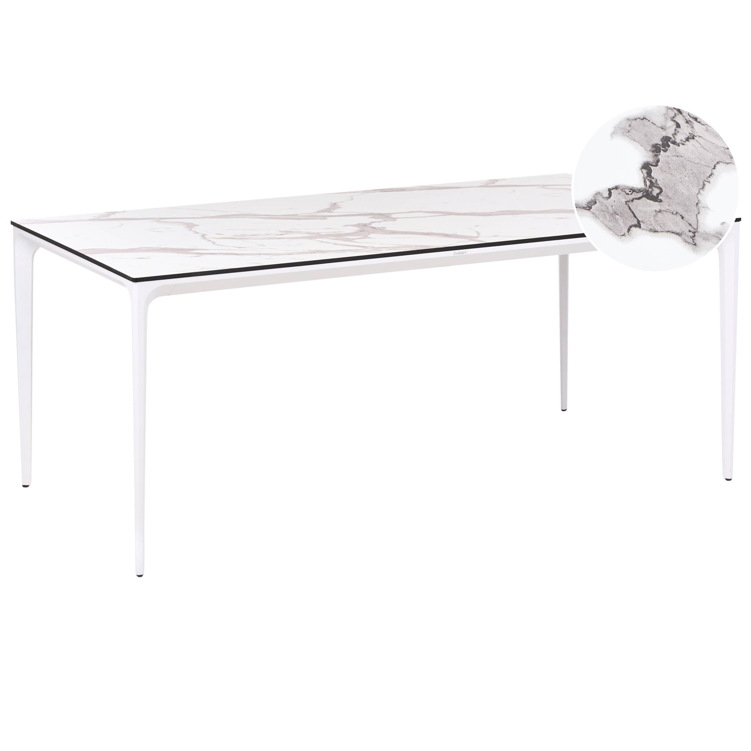 Beliani - Table de repas, 8 Personnes Panneau stratifié haute pression HPL Marbre blanc SOVARETO - 90x180x75- Beliani - Image 2