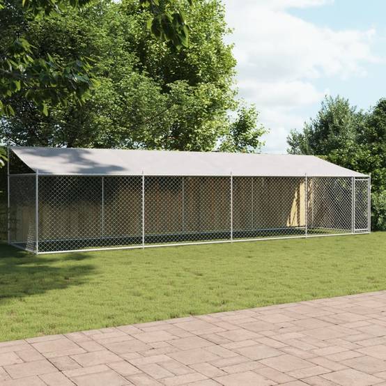 Chenil Extérieur pour Chien Acier Galvanisé avec Toit et Porte 8x2x2m – ComfortXL Outdoor Living - Image 3