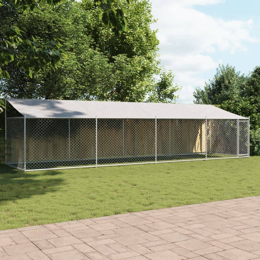 Chenil Extérieur pour Chien Acier Galvanisé avec Toit et Porte 8x2x2m – ComfortXL Outdoor Living - Image 3