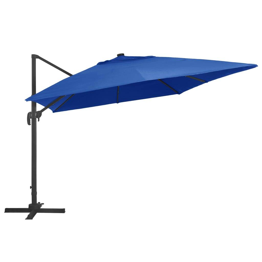 Helloshop26 - Parasol déporté avec lumières led aluminium 400 x 300cm bleu - Imagen 3