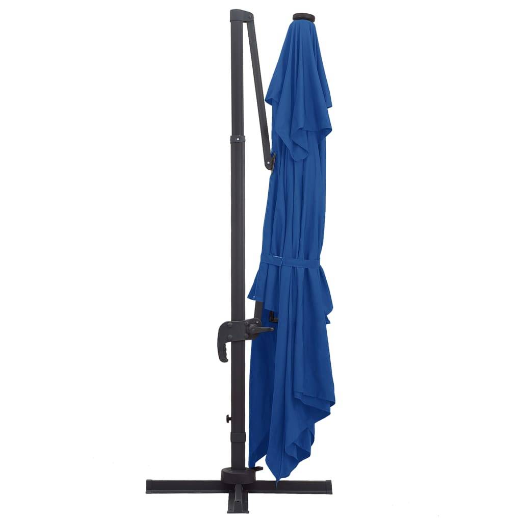 Helloshop26 - Parasol déporté avec lumières led aluminium 400 x 300cm bleu - Imagen 5