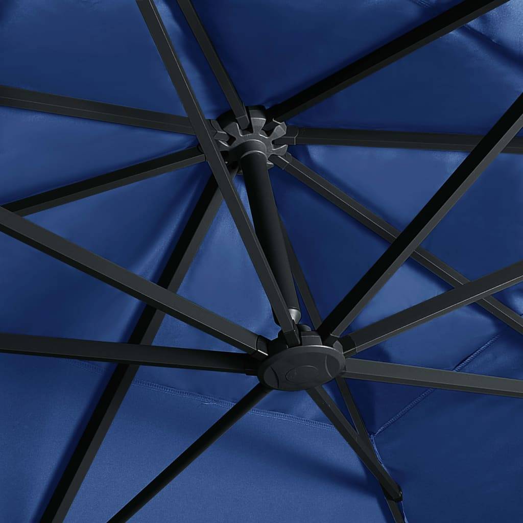 Helloshop26 - Parasol déporté avec lumières led aluminium 400 x 300cm bleu - Imagen 6
