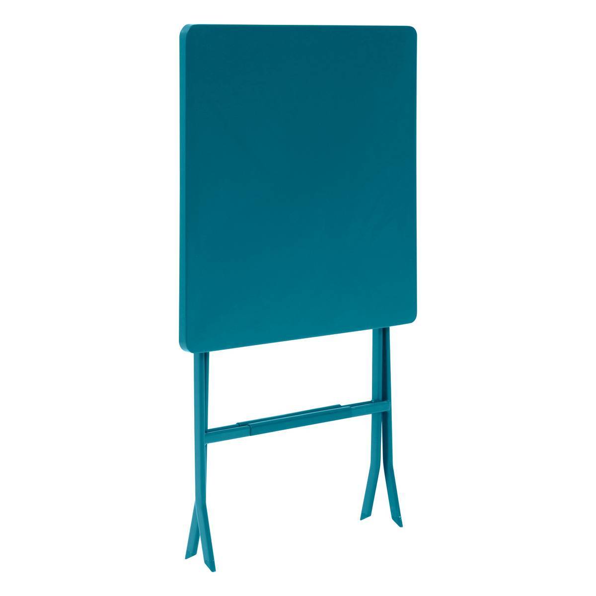 Hesperide - Table haute pliante de jardin "Greensboro" bleu canard 2 places en acier traité époxy Hespéride - Imagen 3