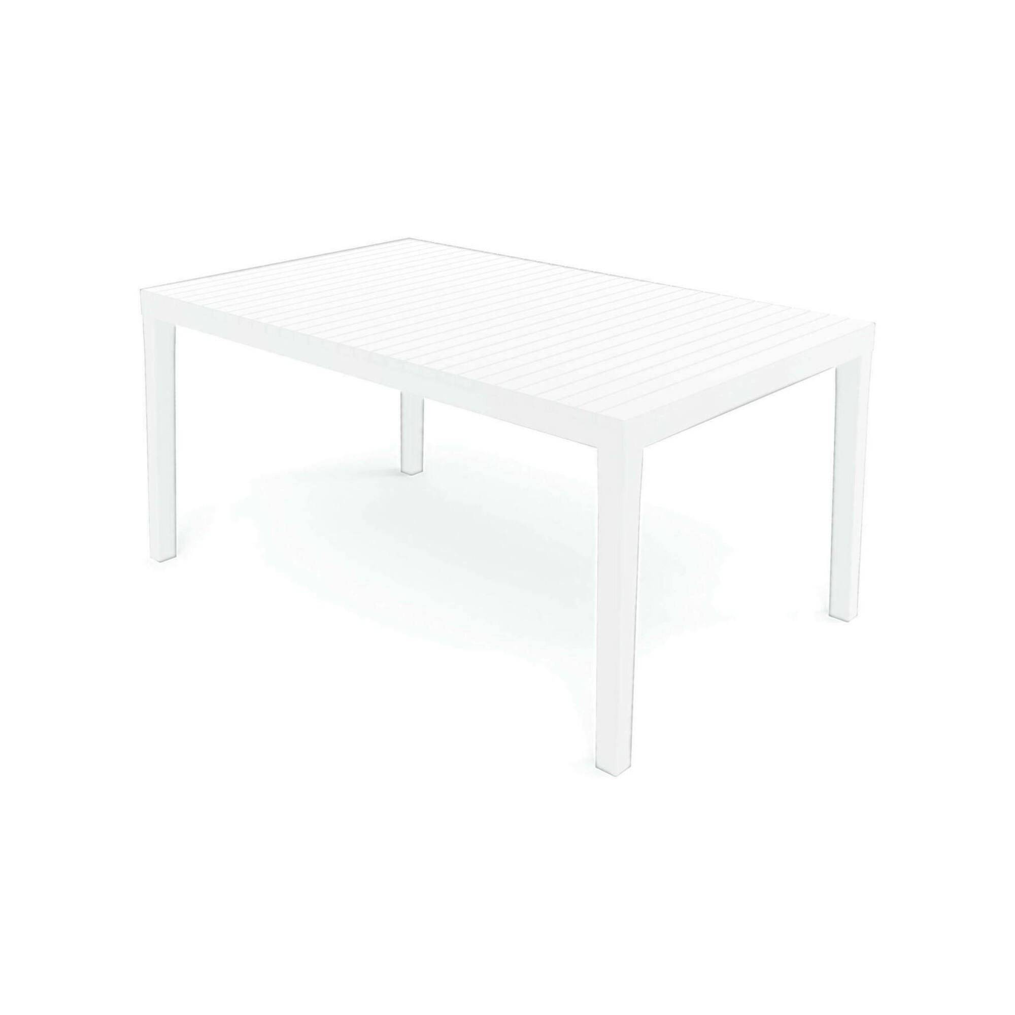 Dmora - Table d'extérieur Dmica, Table à manger rectangulaire extensible, Table de jardin extensible, 100% Made in Italy, 150x90h72 cm, Blanc - Dmora - Imagen 4