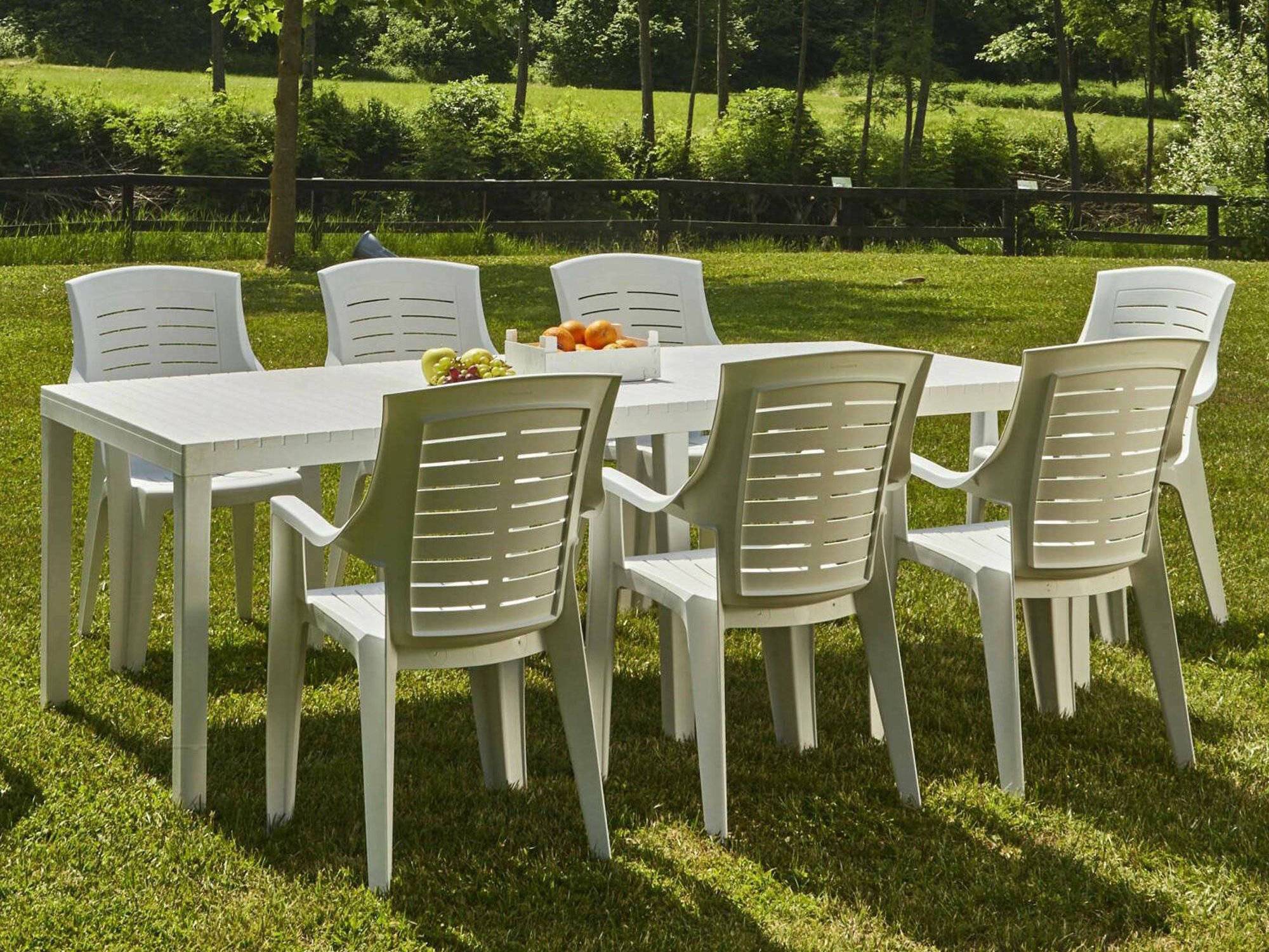 Dmora - Table d'extérieur Dmica, Table à manger rectangulaire extensible, Table de jardin extensible, 100% Made in Italy, 150x90h72 cm, Blanc - Dmora - Imagen 5
