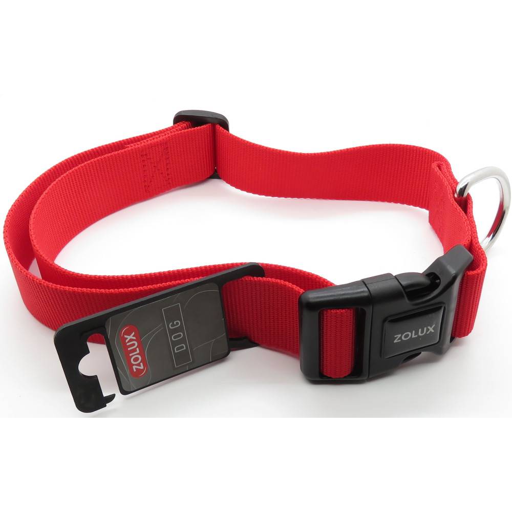 Zolux - collier nylon 50 - 80 cm x 40 mm rouge pour chien. - Image 1