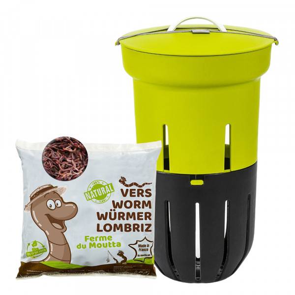 Ferme Du Moutta - Lombricomposteur Vert à enterrer 12L | 500gr de Vers - Imagen 1