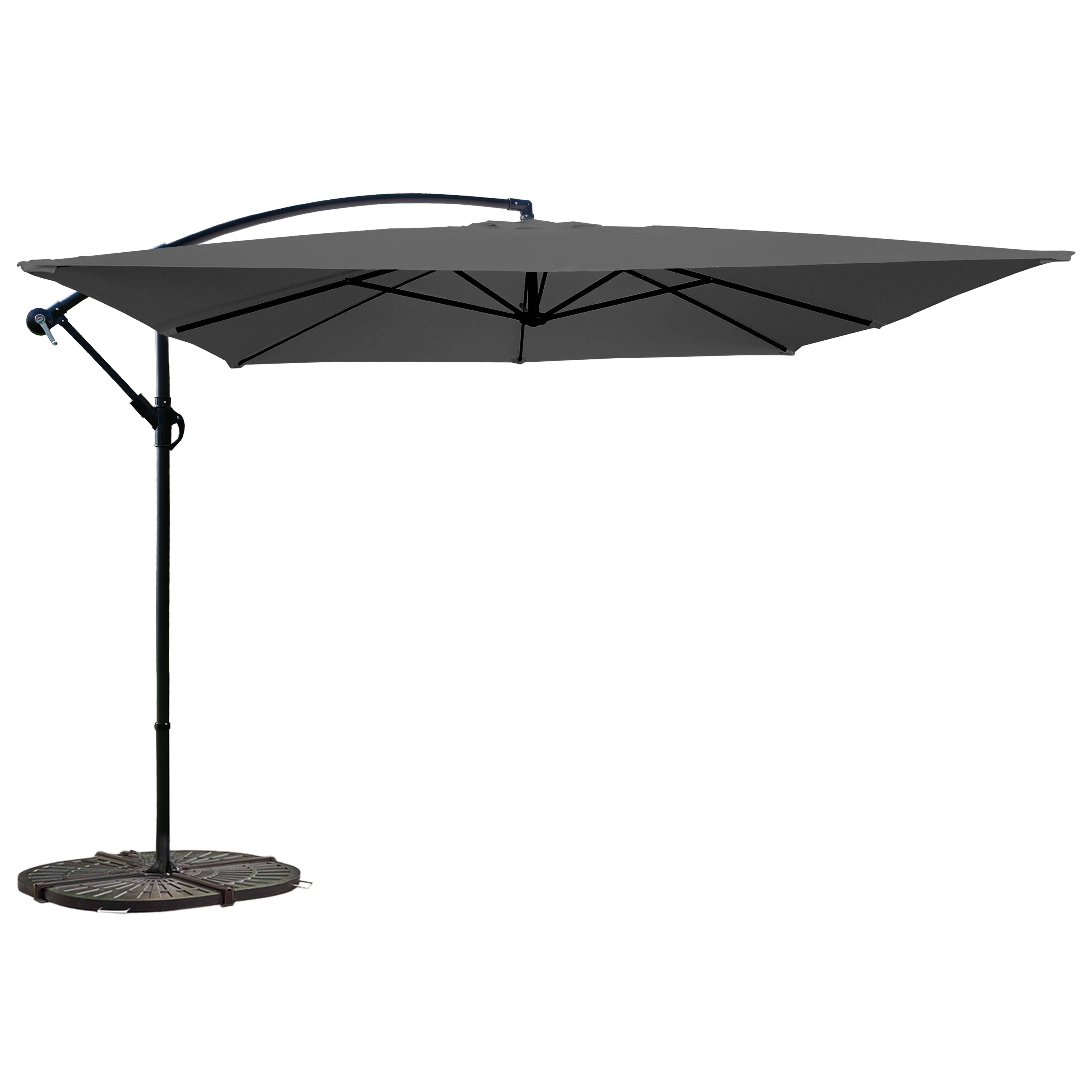 Oviala - Parasol déporté 3x3m et 4 dalles à lestées gris Genova - Oviala - Imagen 1