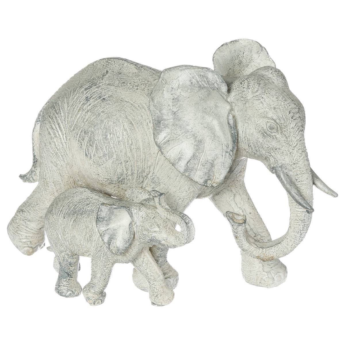 Atmosphera - Statue 2 éléphants Kenna H.15,5cm résine - Atmosphera Créateur d'intérieur - Imagen 2