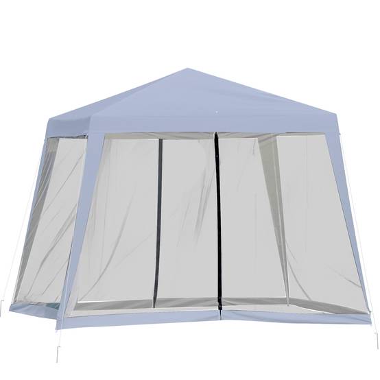 Tonnelle de Jardin 3x3 m Acier avec 4 Moustiquaires Zippées Protection UV Imperméable Gris - ComfortXL Outdoor Living - Image 2