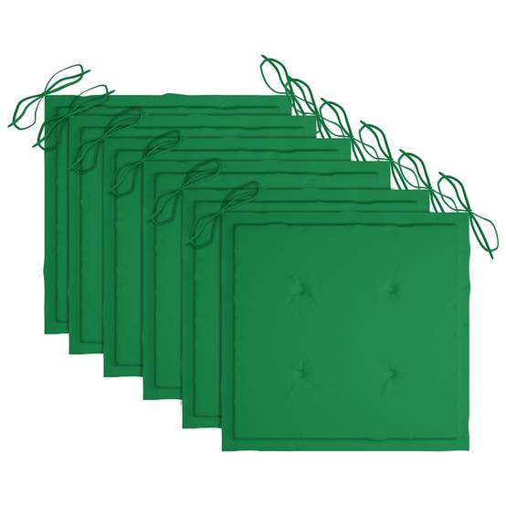 Chaises de jardin empilables Teck solide avec coussins verts 60 x 57.5 x 90 cm - PANGIVO - Image 7