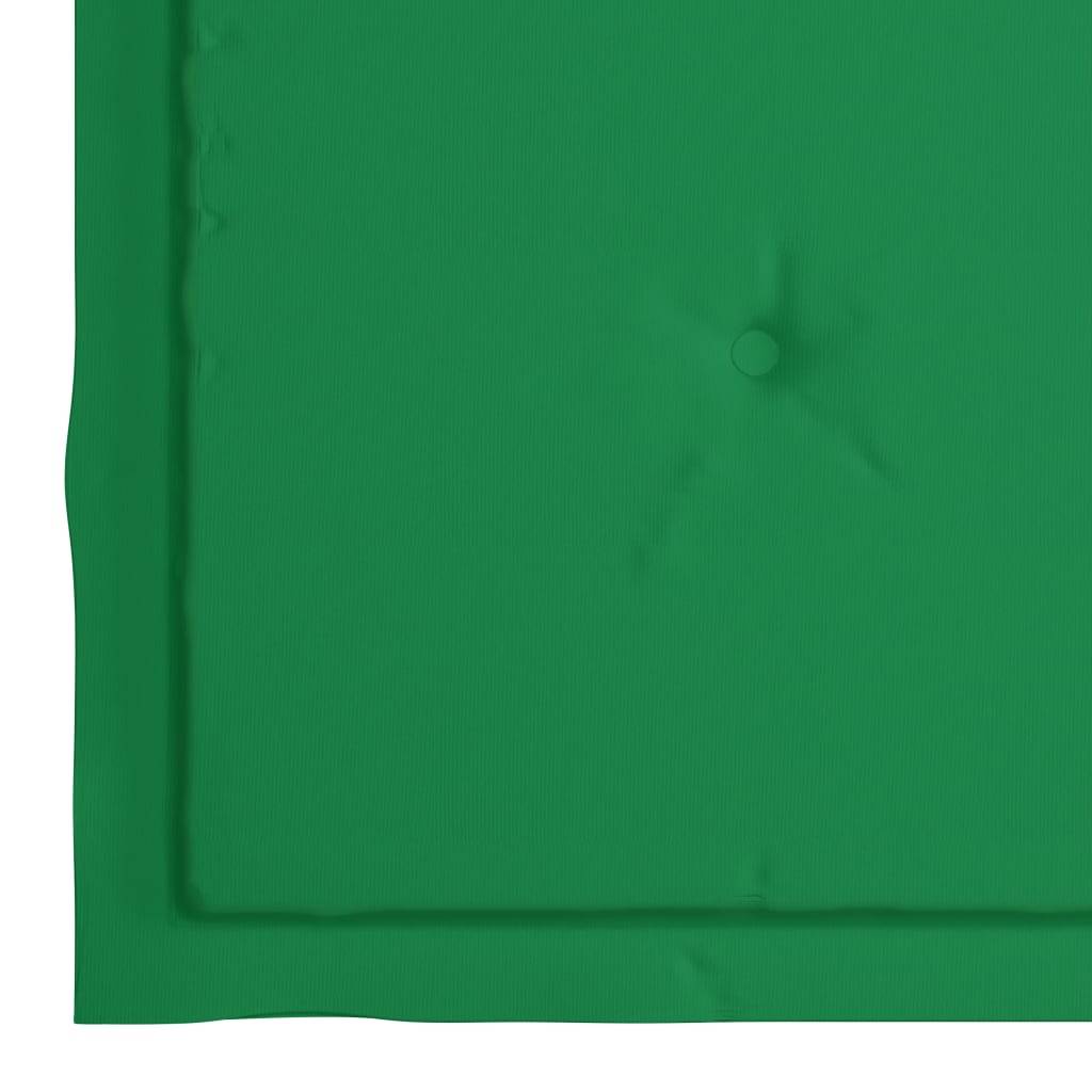 Chaises de jardin empilables Teck solide avec coussins verts 60 x 57.5 x 90 cm - PANGIVO - Image 10