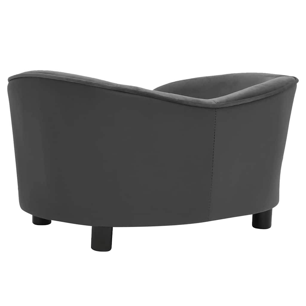 Vidaxl - Canapé pour chien Gris foncé 69x49x40 cm Peluche et similicuir vidaXL 171033 - Imagen 4