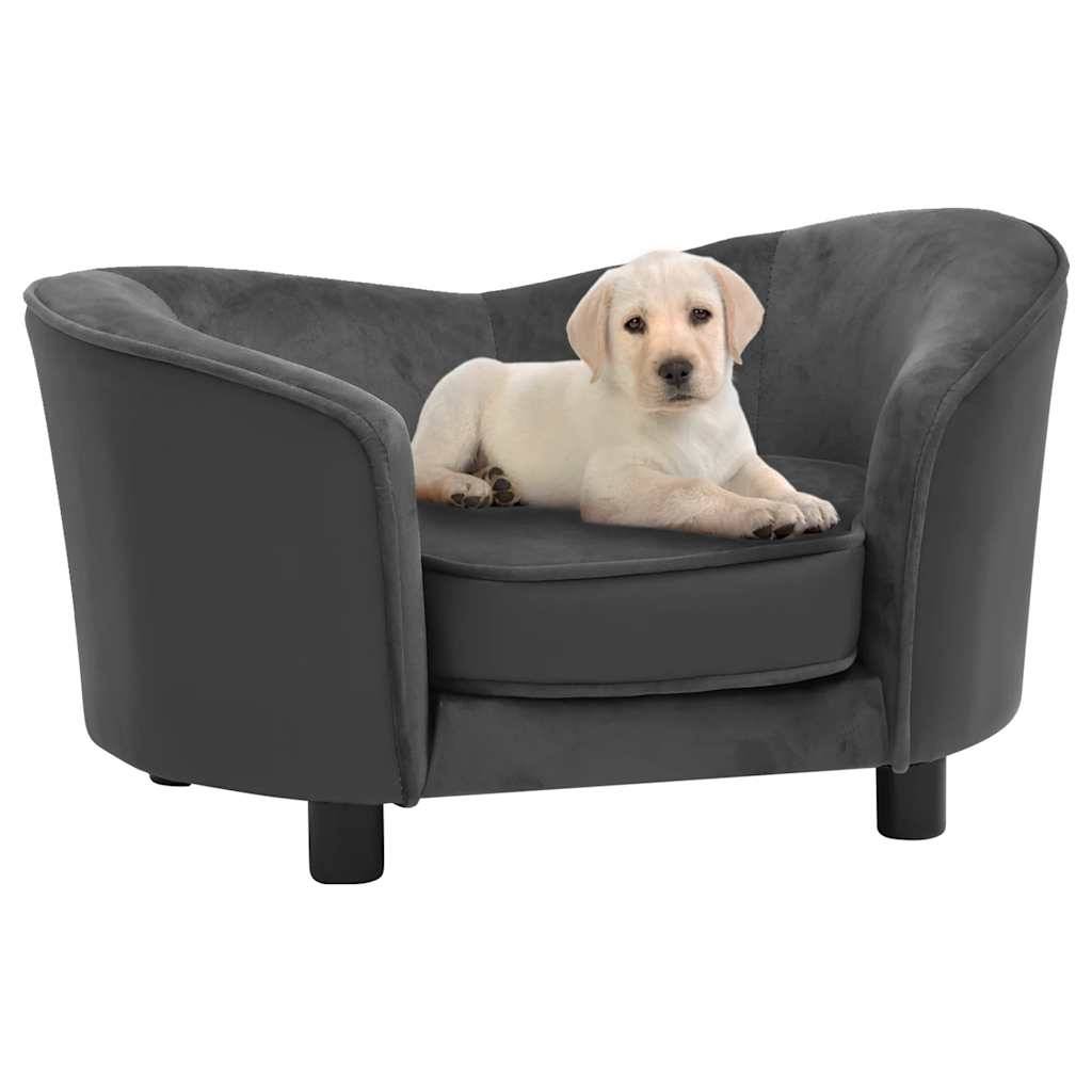 Vidaxl - Canapé pour chien Gris foncé 69x49x40 cm Peluche et similicuir vidaXL 171033 - Imagen 1