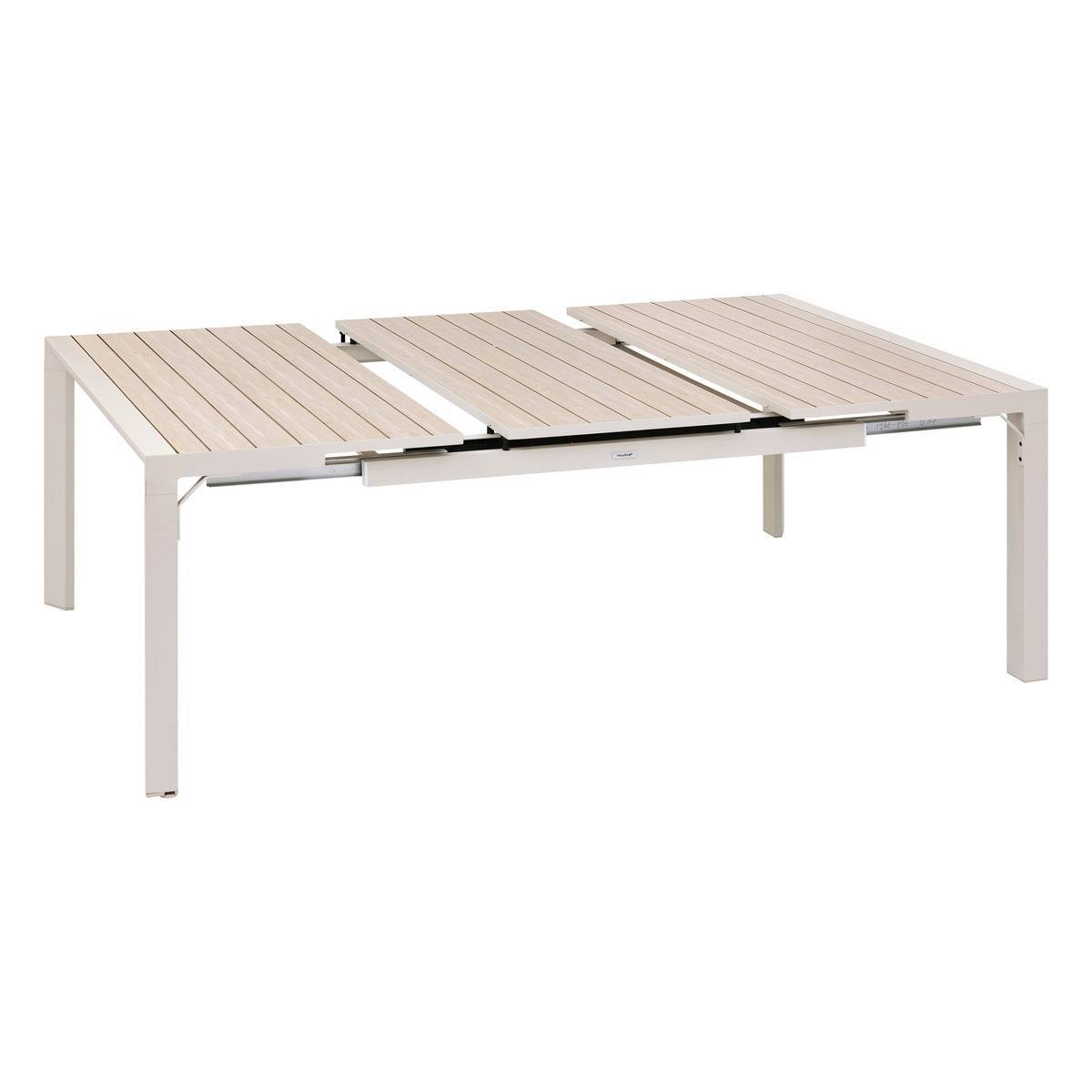 Hesperide - Table de jardin extensible carrée "Évasion" en aluminium lin et blanc traité époxy 10 places - Hespéride - Imagen 3